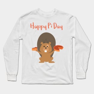 Delicious Pi Day with Pies on Squirrel Hands - Pi Day Long Sleeve T-Shirt